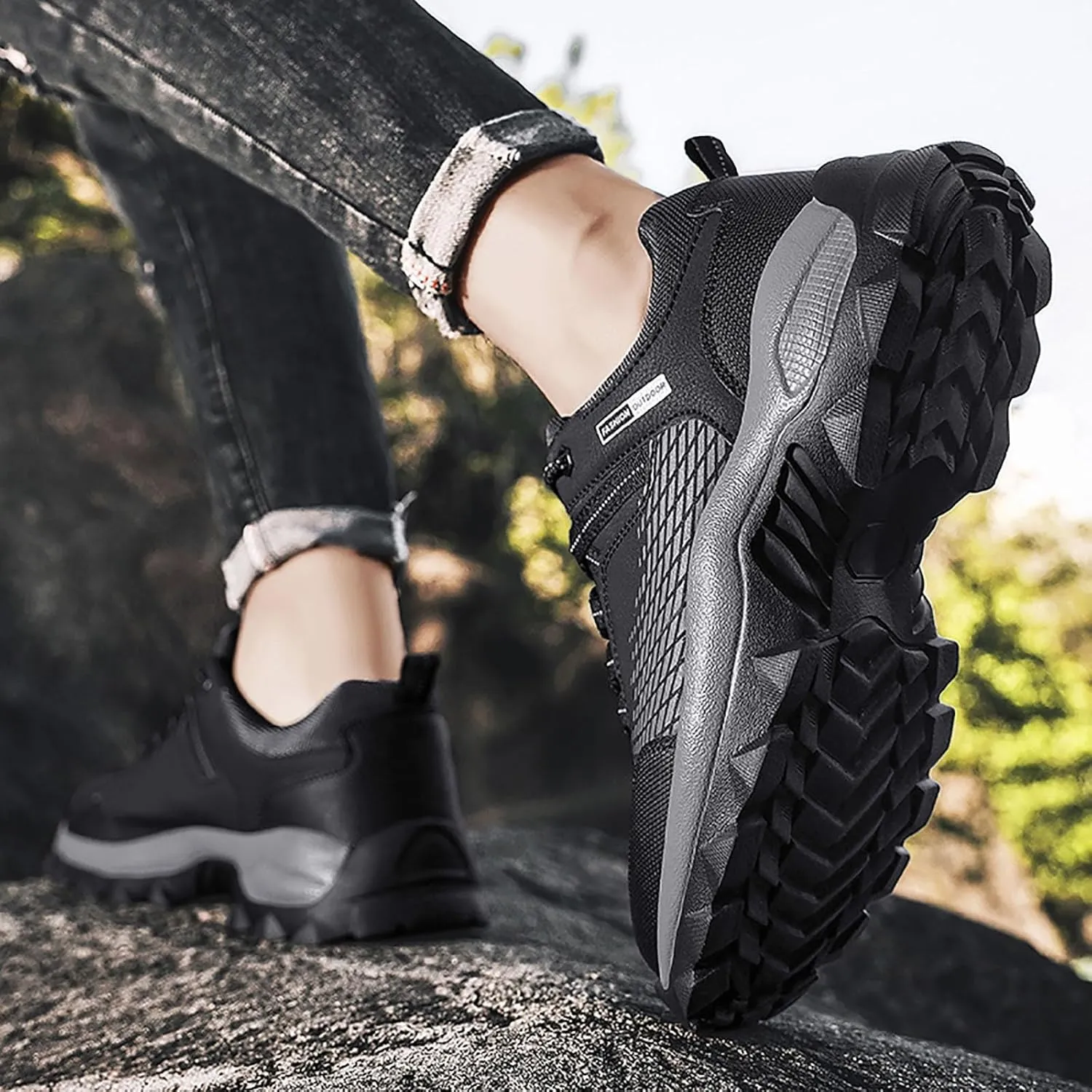 Men's Lace Up Memory Foam Sneakers Breathable Casual Comfortable Walking Sneaker Lightweight Minimalist Shoes