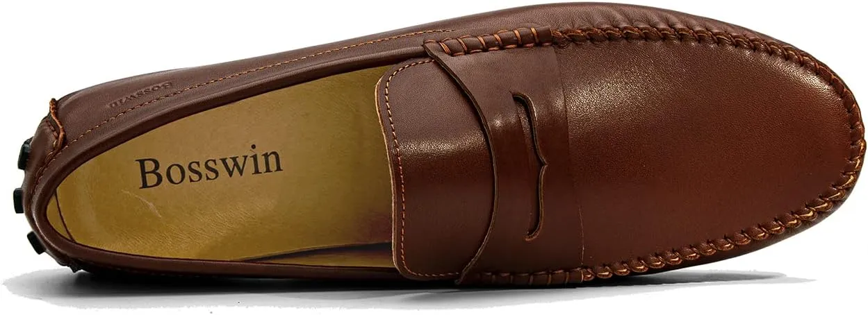 Men's Loafer Premium Genuine Leather Shoes Casual Slip on Shoes Breathable Driving Shoes