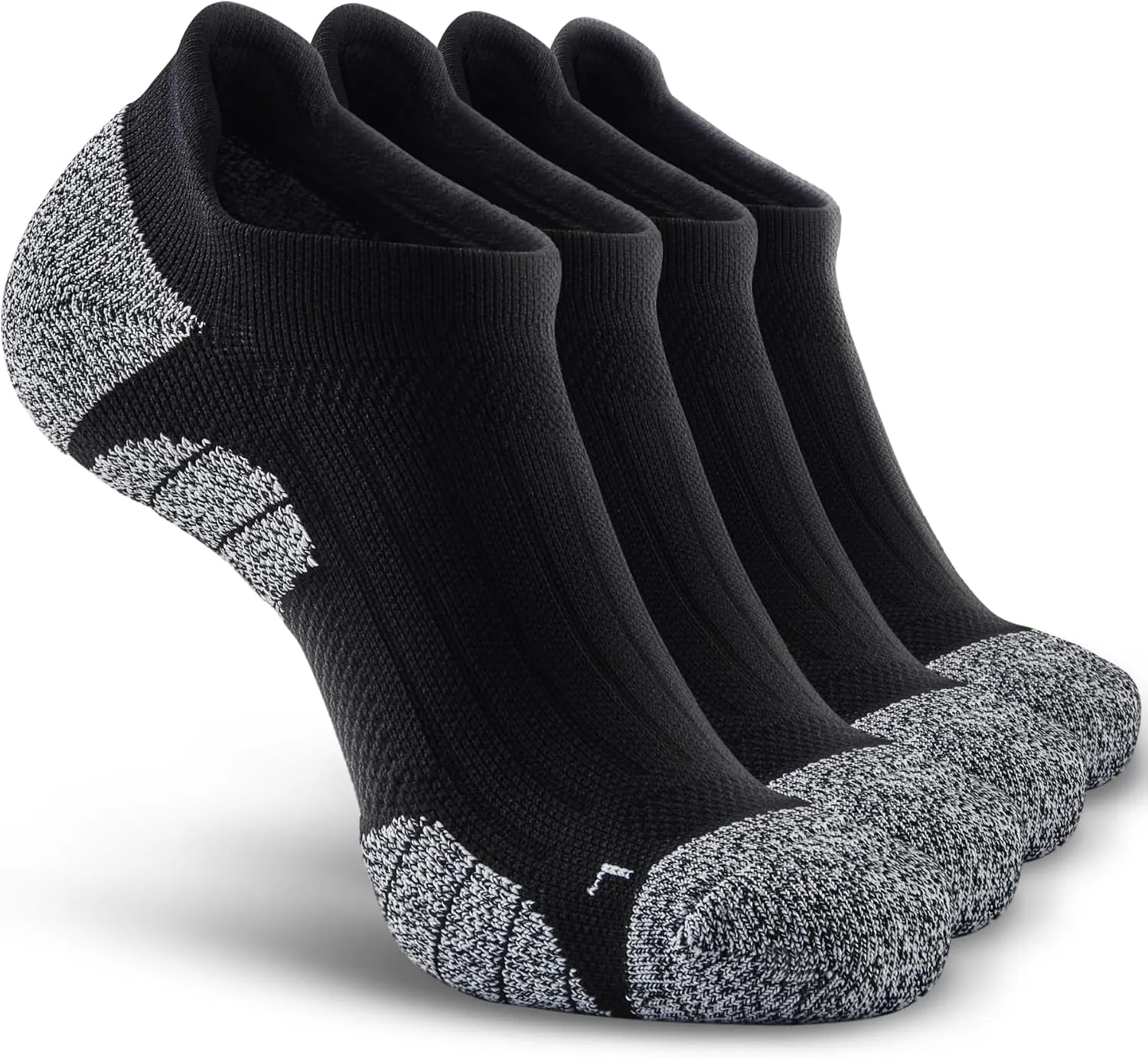 Men's No Show Compression Athletic Socks, Cushioned for Running Hiking