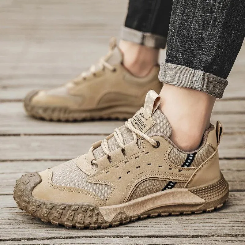 Men's Outdoor Casual Sneakers – Hiking and Running Shoes with  Platform Sole