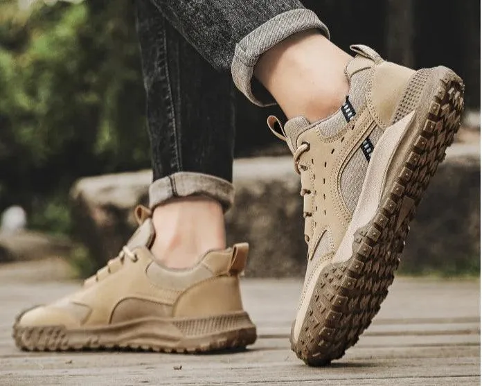 Men's Outdoor Casual Sneakers – Hiking and Running Shoes with  Platform Sole