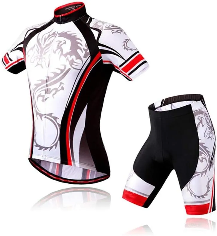 Men's Quick-Dry Cycling Jersey Set Road Bike Bicycle Shirt   Bib Shorts with 9D Gel Pad MTB Riding Clothing Kit