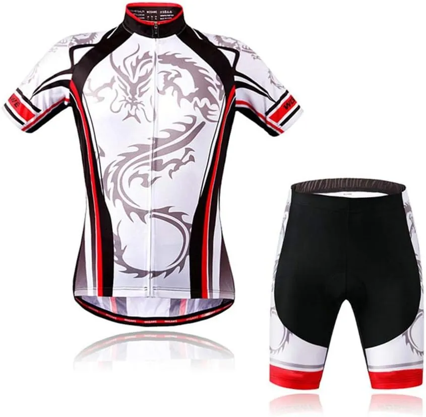 Men's Quick-Dry Cycling Jersey Set Road Bike Bicycle Shirt   Bib Shorts with 9D Gel Pad MTB Riding Clothing Kit