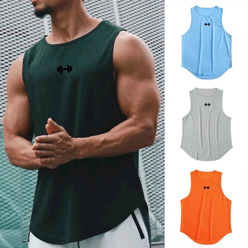 Men’s Quick-Dry Gym Vest — 6 Color Options, Printed Fitness Top