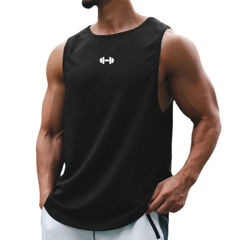 Men’s Quick-Dry Gym Vest — 6 Color Options, Printed Fitness Top