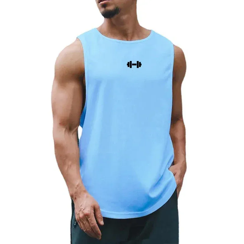 Men’s Quick-Dry Gym Vest — 6 Color Options, Printed Fitness Top