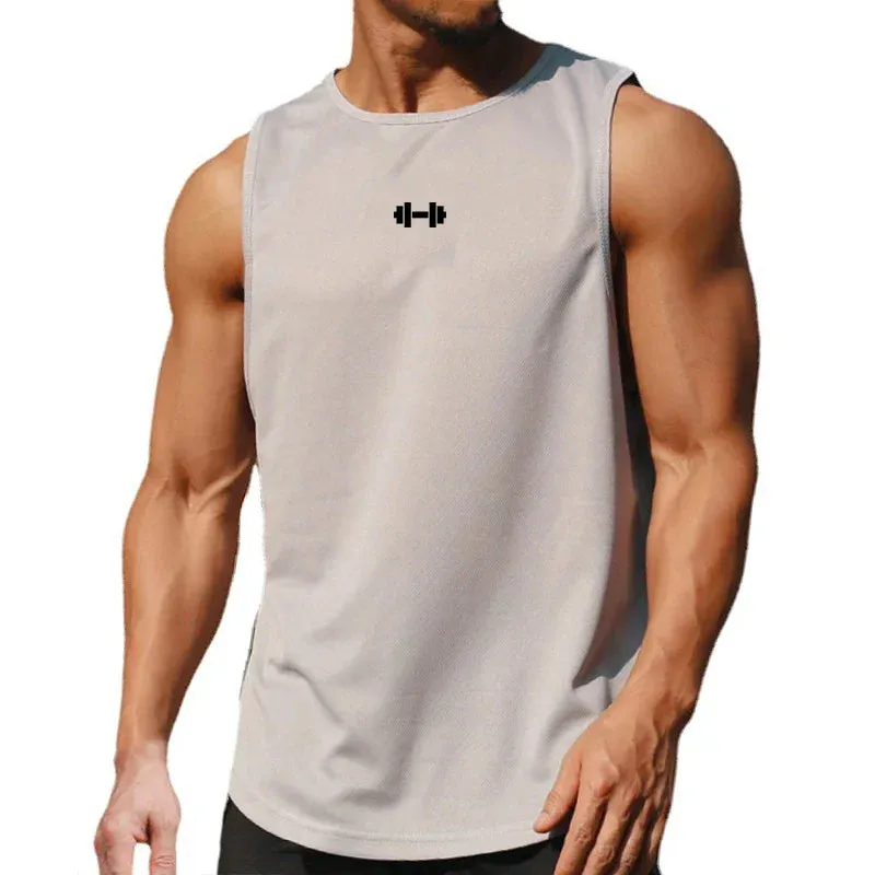 Men’s Quick-Dry Gym Vest — 6 Color Options, Printed Fitness Top