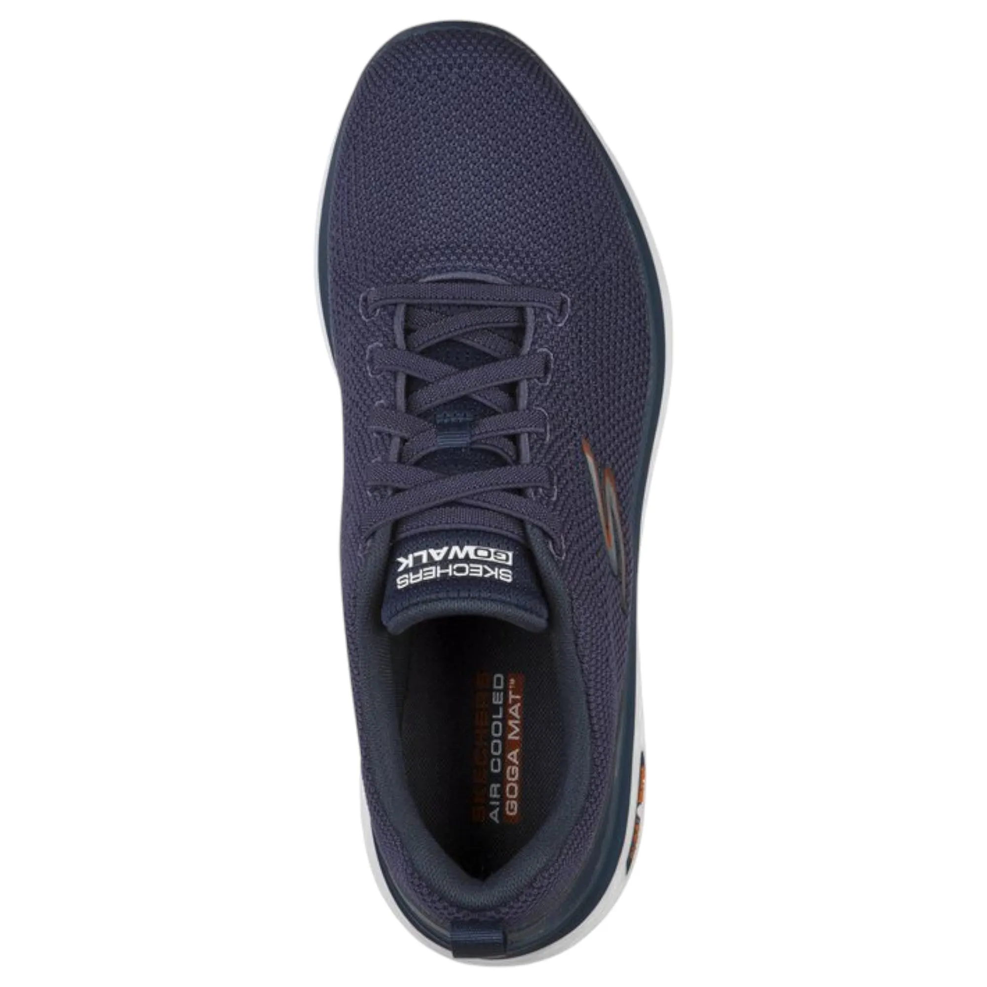 Mens Skechers Go Walk Hyper Burst Nanocore Shoes Navy/Orange