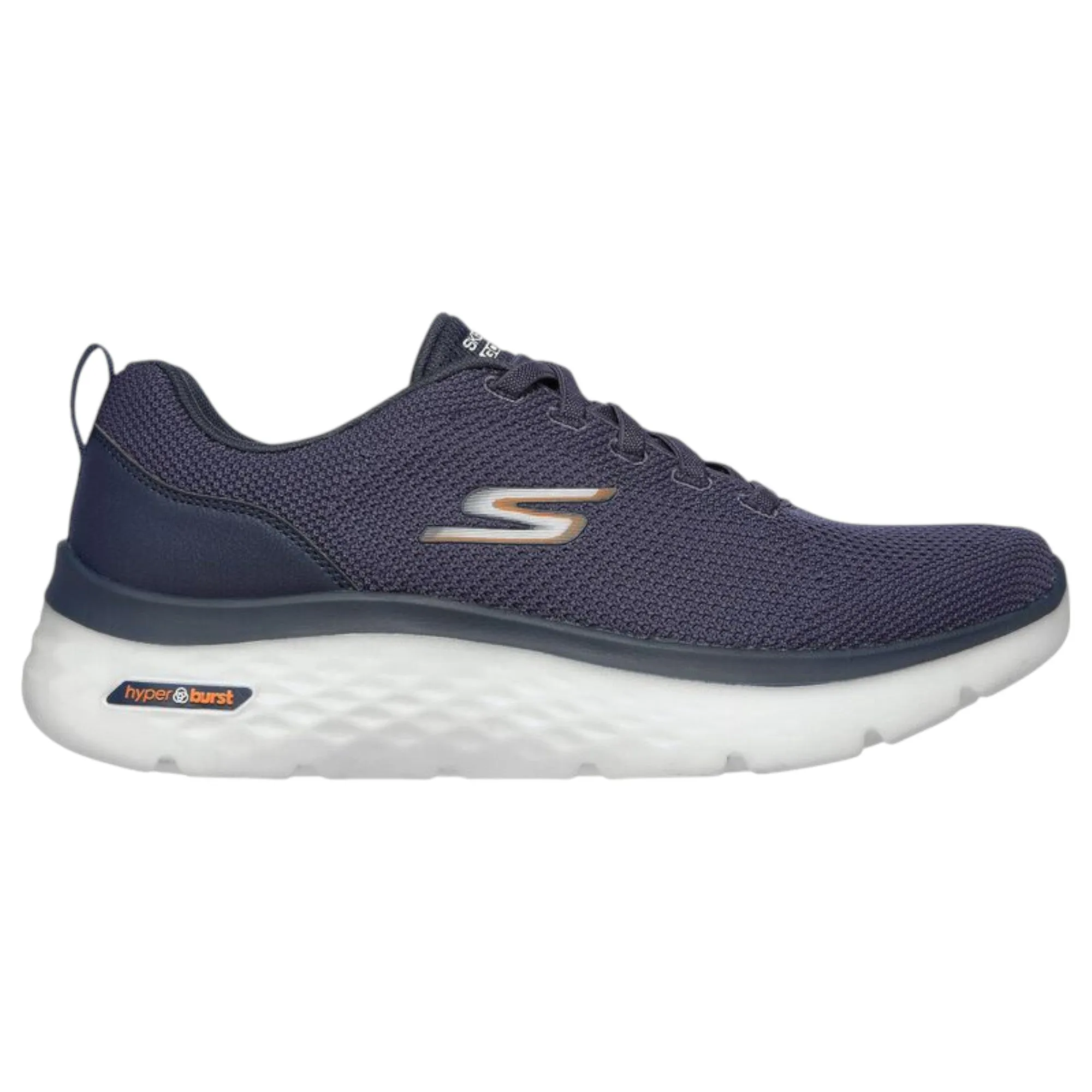 Mens Skechers Go Walk Hyper Burst Nanocore Shoes Navy/Orange
