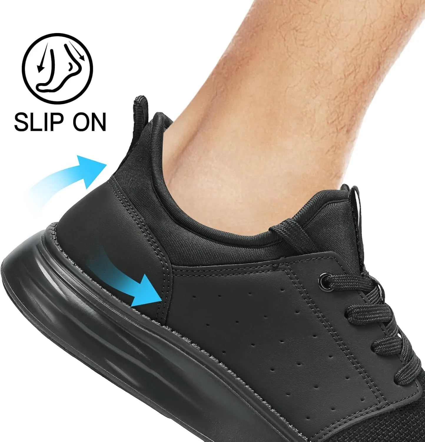 Men's Slip On Casual Fashion Shoes Hands Free Dress Sneakers Comfortable Lightweight Walking Shoes
