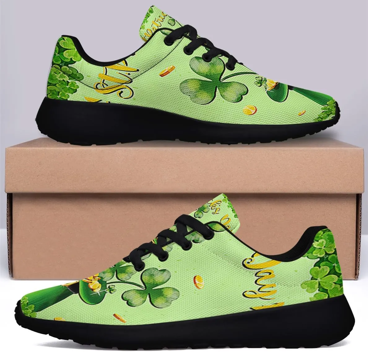 Mens Womens Happy St Patrick's Day Shoes Trail Running Shoe Non-Slip Breathable Comfortable Sneakers