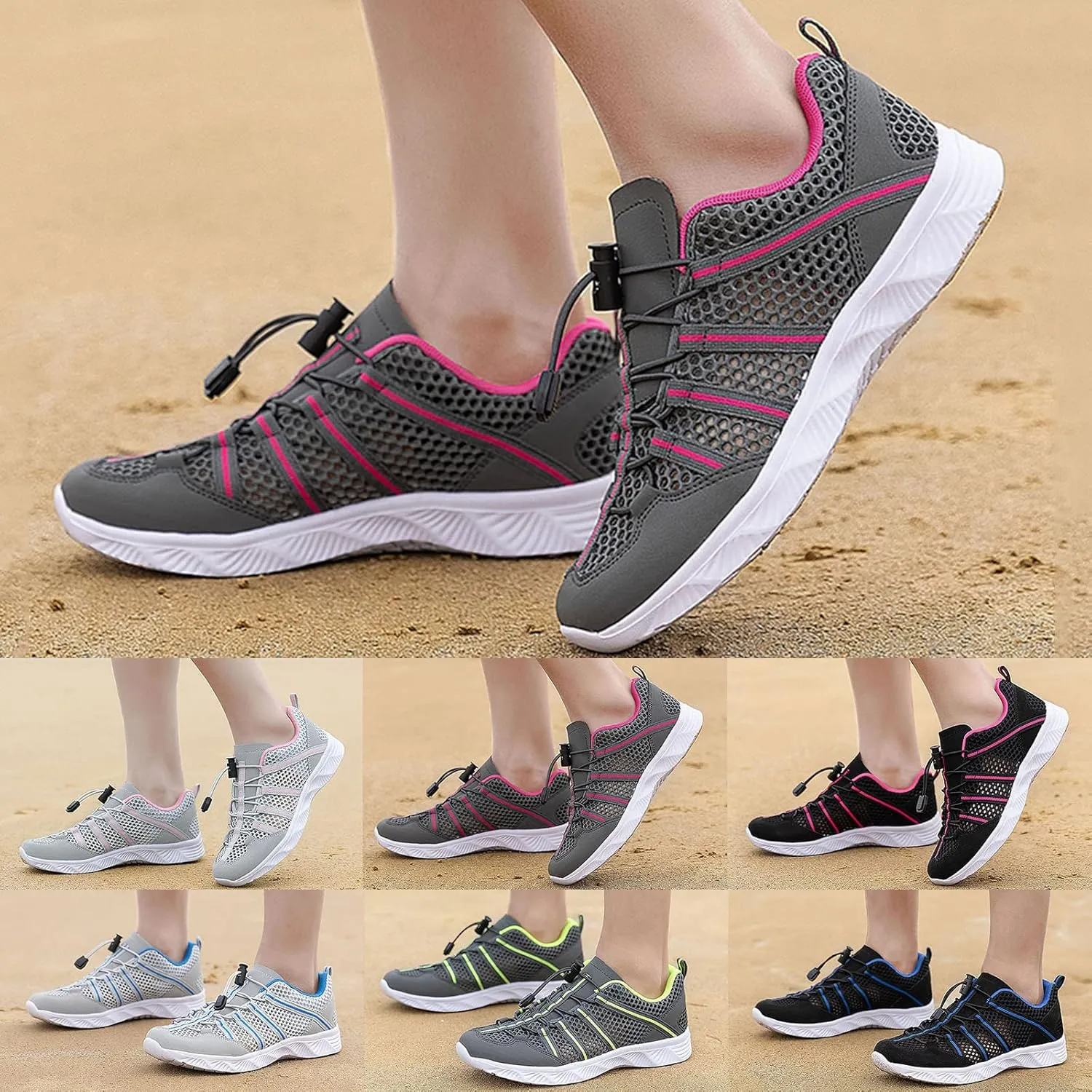 Mens Womens Quick Dry Water Shoes Barefoot Aqua Beach Swim Pool Shoes Non Slip Outdoor Sports Hiking Surf Yoga Lightweight Footwear