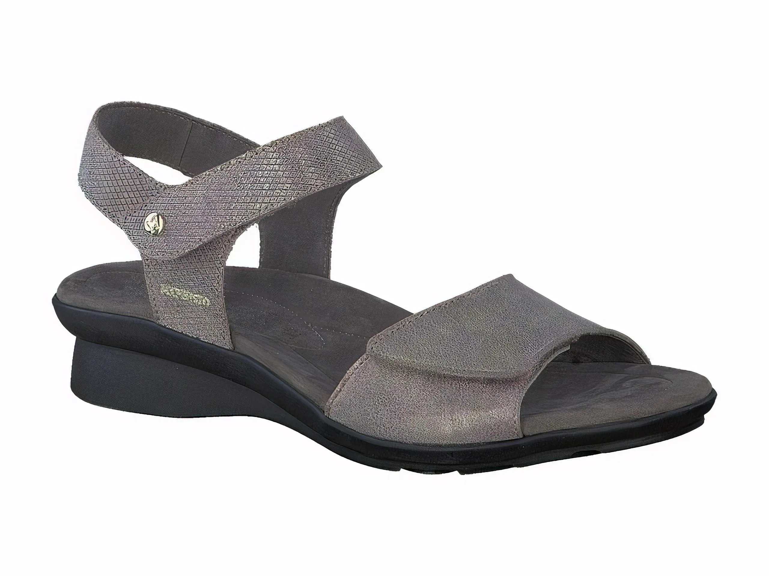 Mephisto Women's Pattie Dark Taupe Metallic Leather Sandal