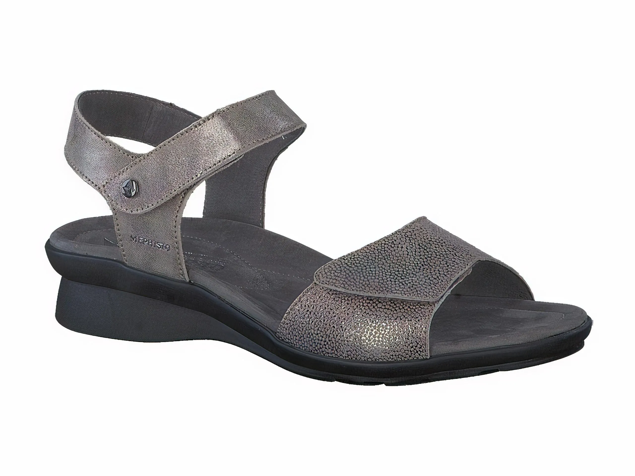 Mephisto Women's Pattie Dark Taupe Monaco and Artic Metallic Combo Sandal