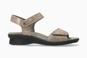 Mephisto Women's Pattie Dark Taupe Monaco and Artic Metallic Combo Sandal