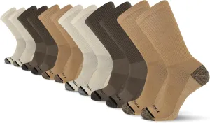 Merrell Men's and Women's Everyday Outdoor Crew Socks-6 & 12 Pairs-Cushioned Breathable Mesh
