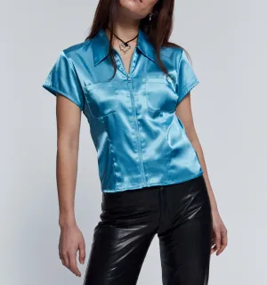 Metallic Blue Express Top