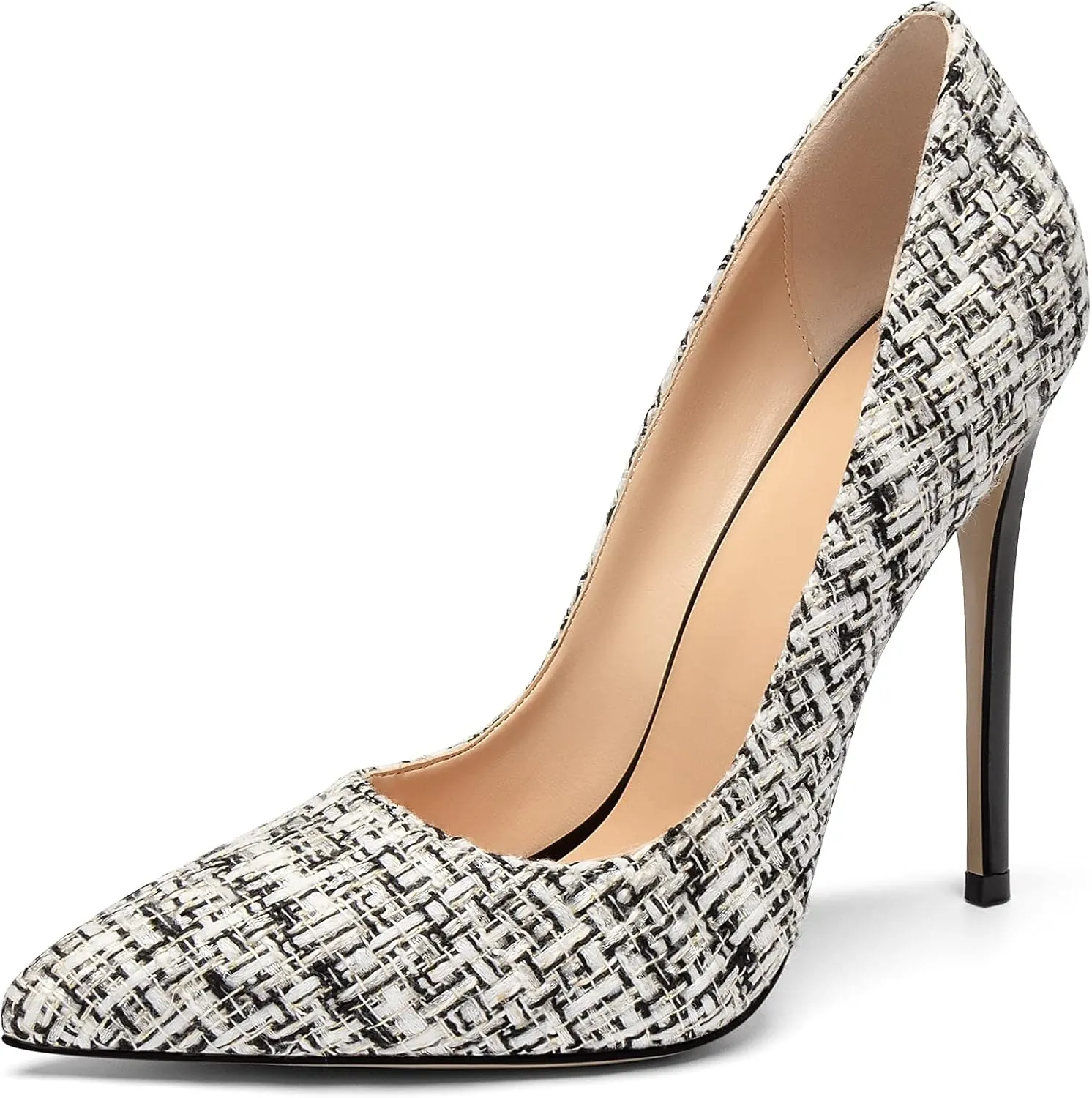 Mettesally Women's High Heel Pumps Pointed Toe Stiletto Heels Slip On Office Party Dress Shoes