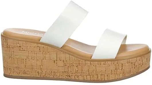 Michael By Michael Shannon Pierre - Women's Platform Open Toe Two Band Slip-On Slide Sandals