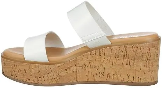 Michael By Michael Shannon Pierre - Women's Platform Open Toe Two Band Slip-On Slide Sandals