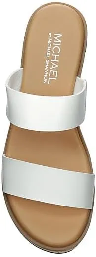 Michael By Michael Shannon Pierre - Women's Platform Open Toe Two Band Slip-On Slide Sandals