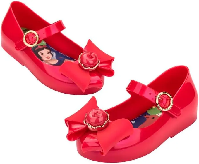 mini melissa Girl's Sweet Love   Disney Princess Mary Jane Jelly Flat for Toddlers & Babies - Jelly Shoes for Little Girls with Adjustable Strap & Side Buckle