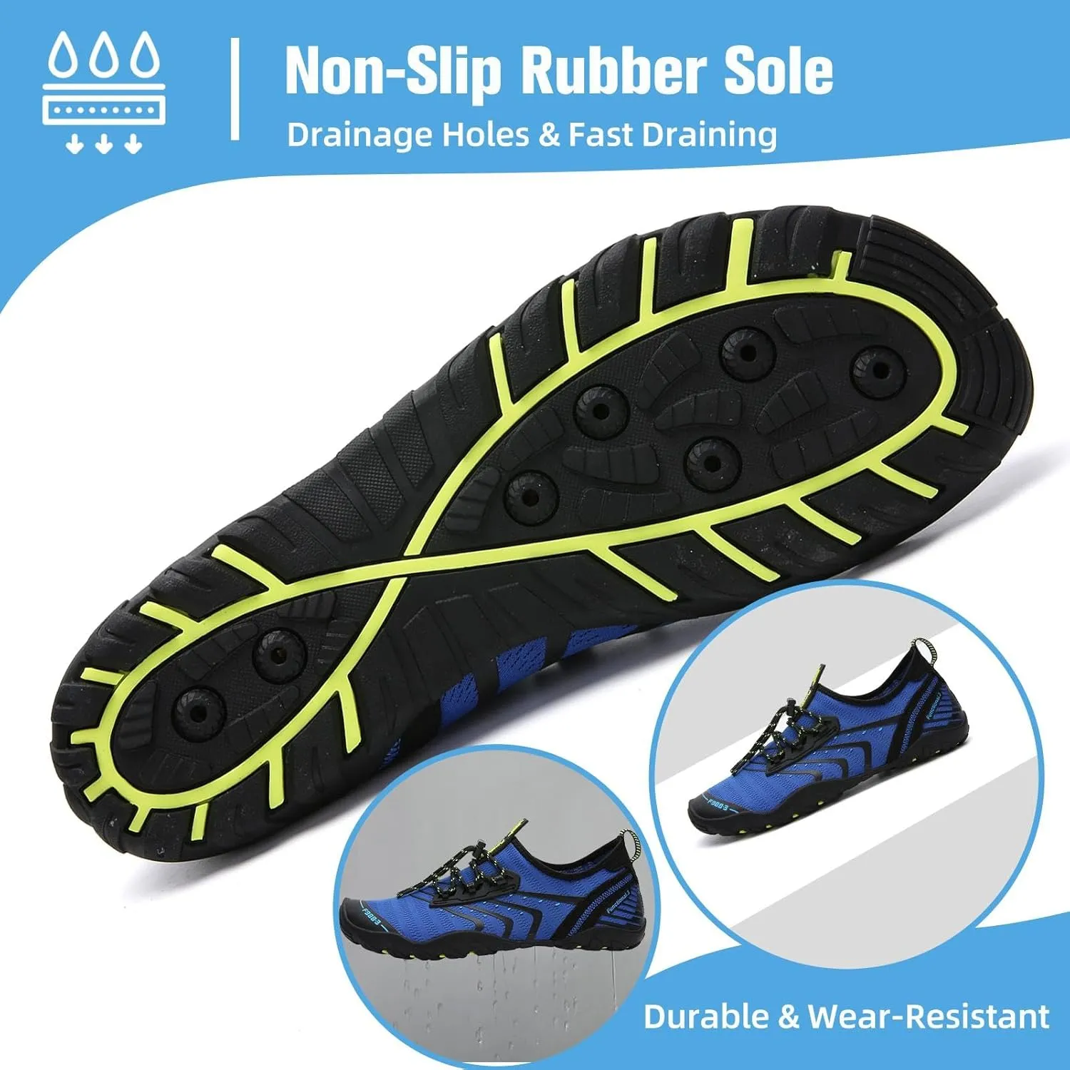 Mishansha Water Shoes for Women Men Barefoot Beach Shoe Quick Dry Aqua Swim Socks for Surfing Yoga Size 4.5-15 Women/3-13.5 Men