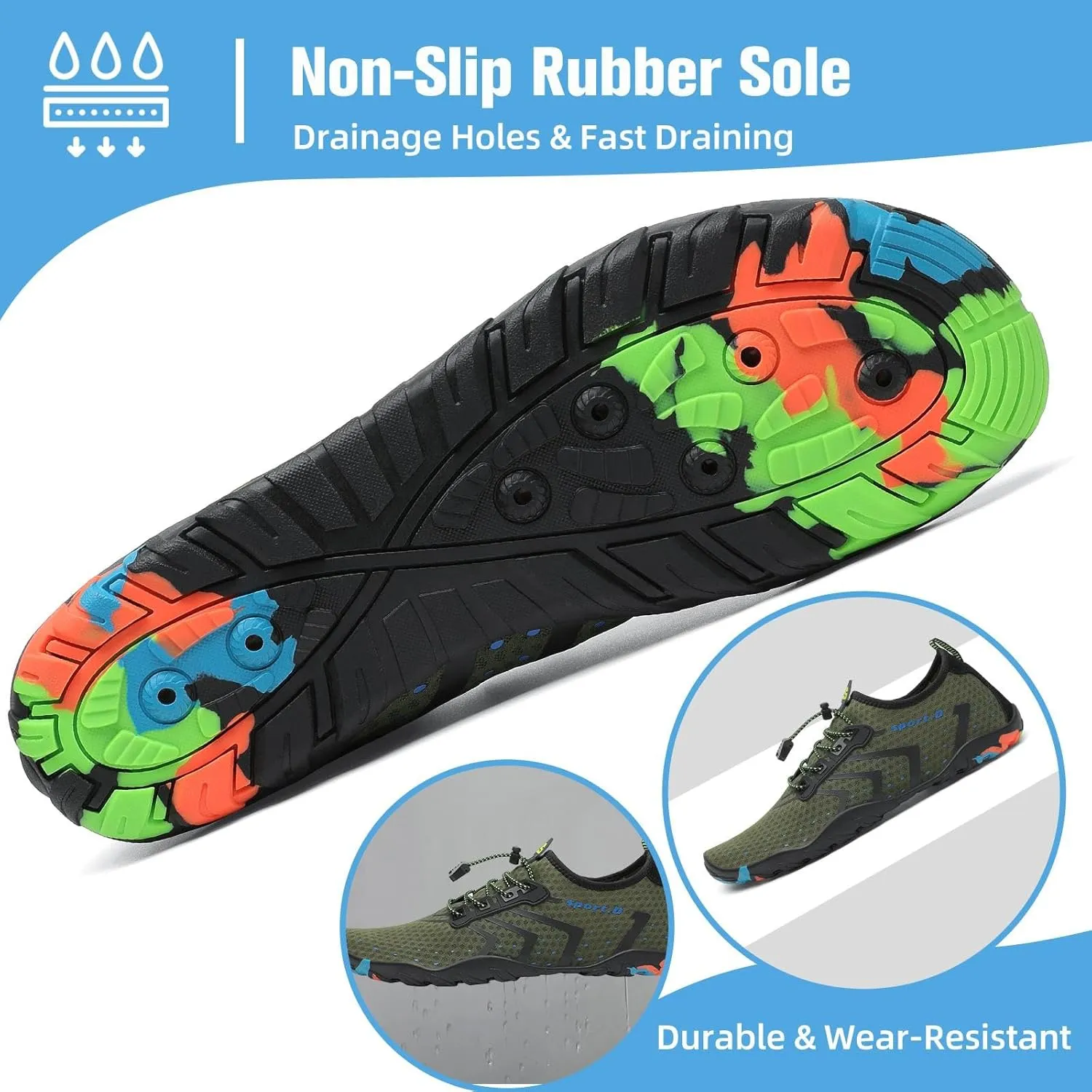 Mishansha Water Shoes for Women Men Barefoot Beach Shoe Quick Dry Aqua Swim Socks for Surfing Yoga Size 4.5-15 Women/3-13.5 Men