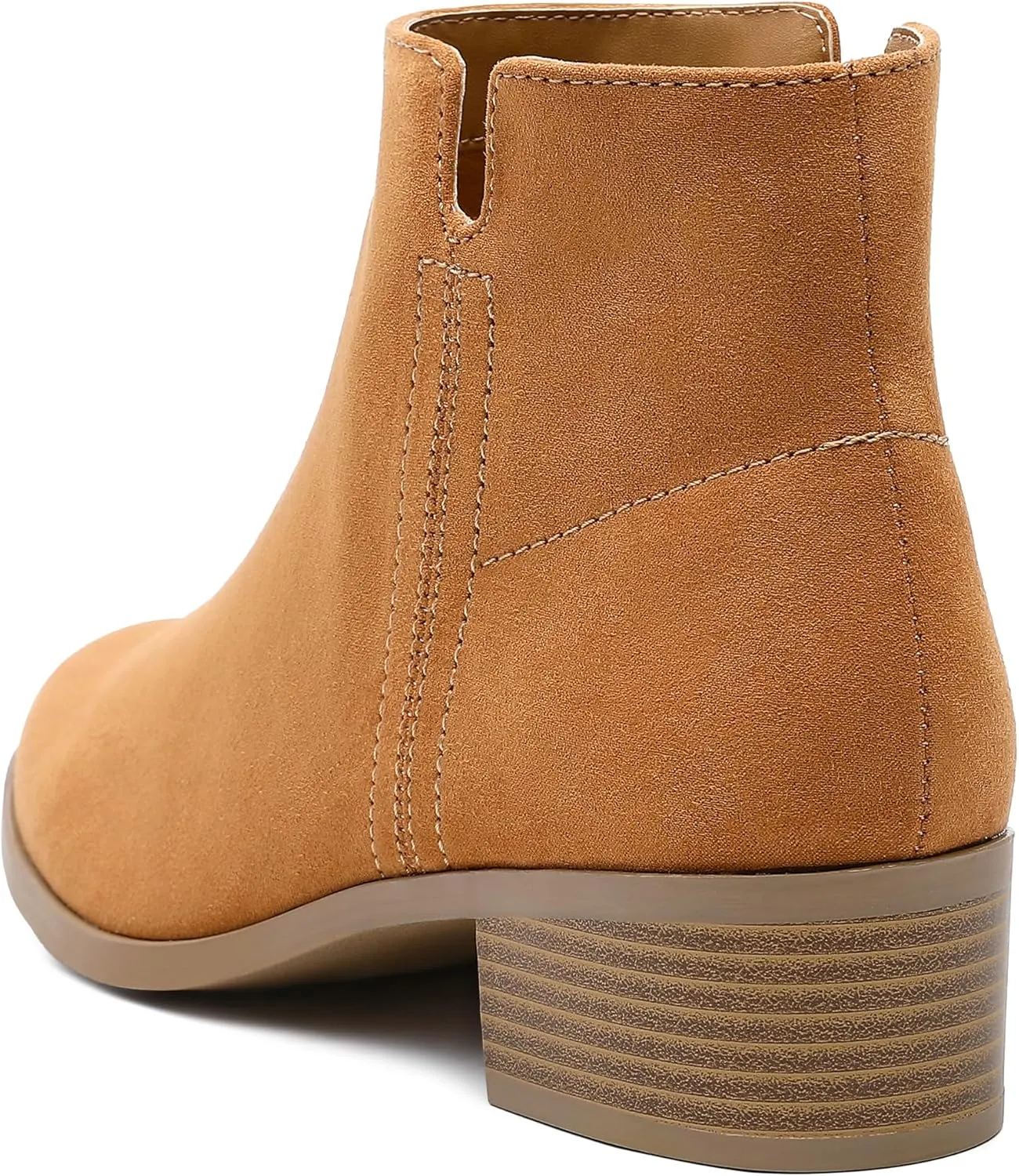 MIXIN Women's Chelsea Fashion Ankle Wedge Boots Classic Booties Chunky Heel Slip On Zipper Shoes