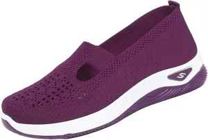 Mmoneyake Orthopedic Shoes for Women Arch Support Breathable Soft Shoes Comfy Walking Anti-Skid Sports Shoes Slip-On Breathable Mesh Trainers Casual Sneakers Footwear