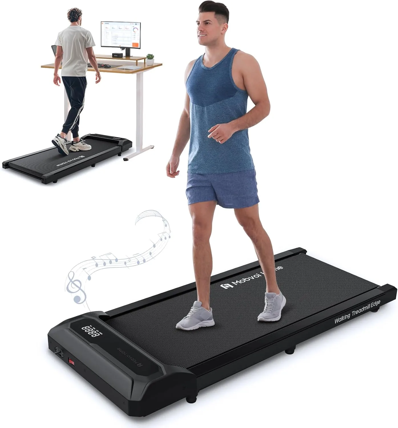 Mobvoi Walking Pad Treadmill Under Desk Compact Portable Treadmills for Home Office Walking Jogging Machine with Remote Control 265 LBS Easy Storage