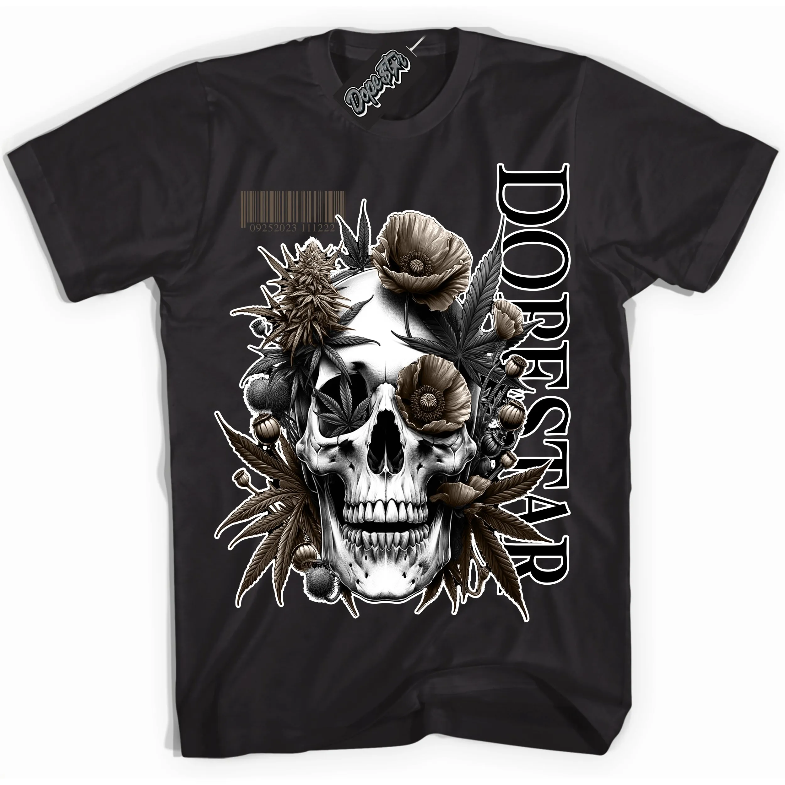 Mocha Palomino 1s Sneaker Shirt Skull Poppies Graphic