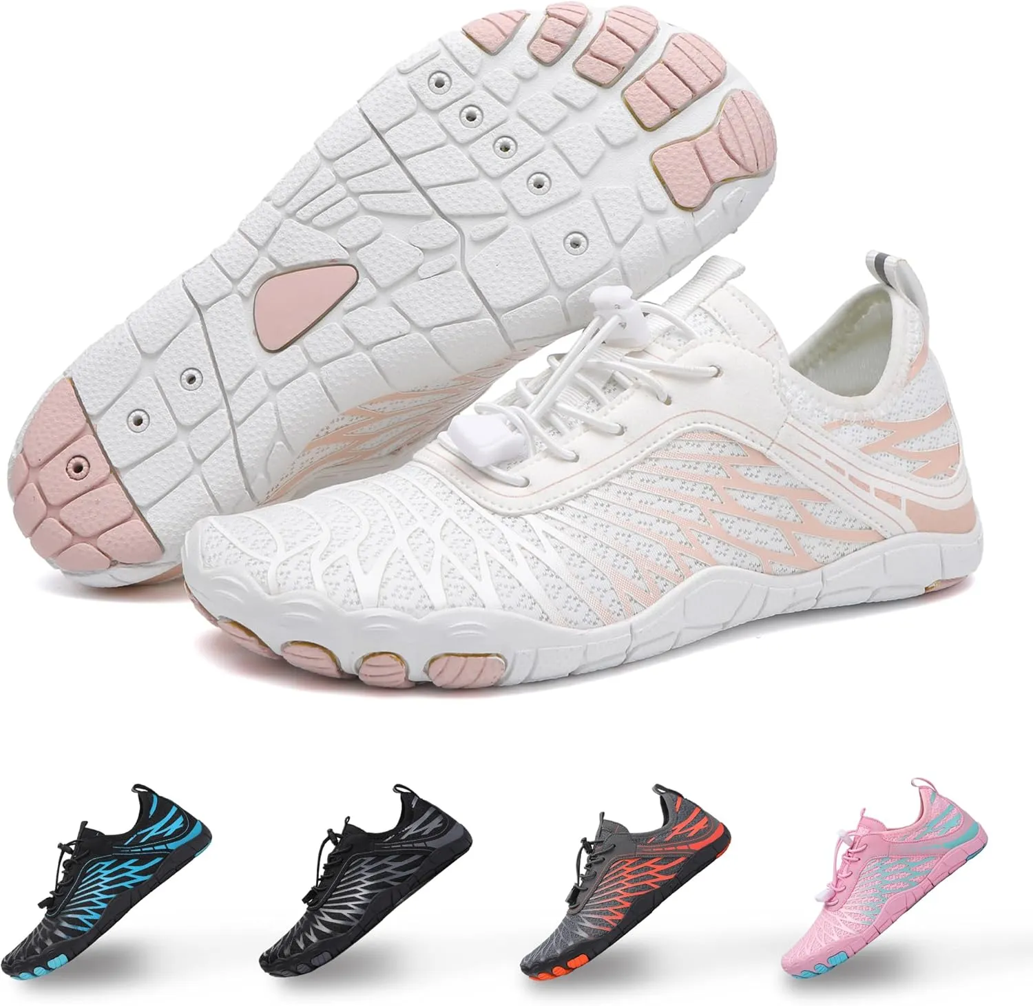 MOCHINI Hike Barefoot Shoes Grounded Footwear for Womens Men Non-Slip Wide Toe Neuropathy Beach Pool Aqua Swimming Surf Hiking Walking Quick Dry Water Shoes