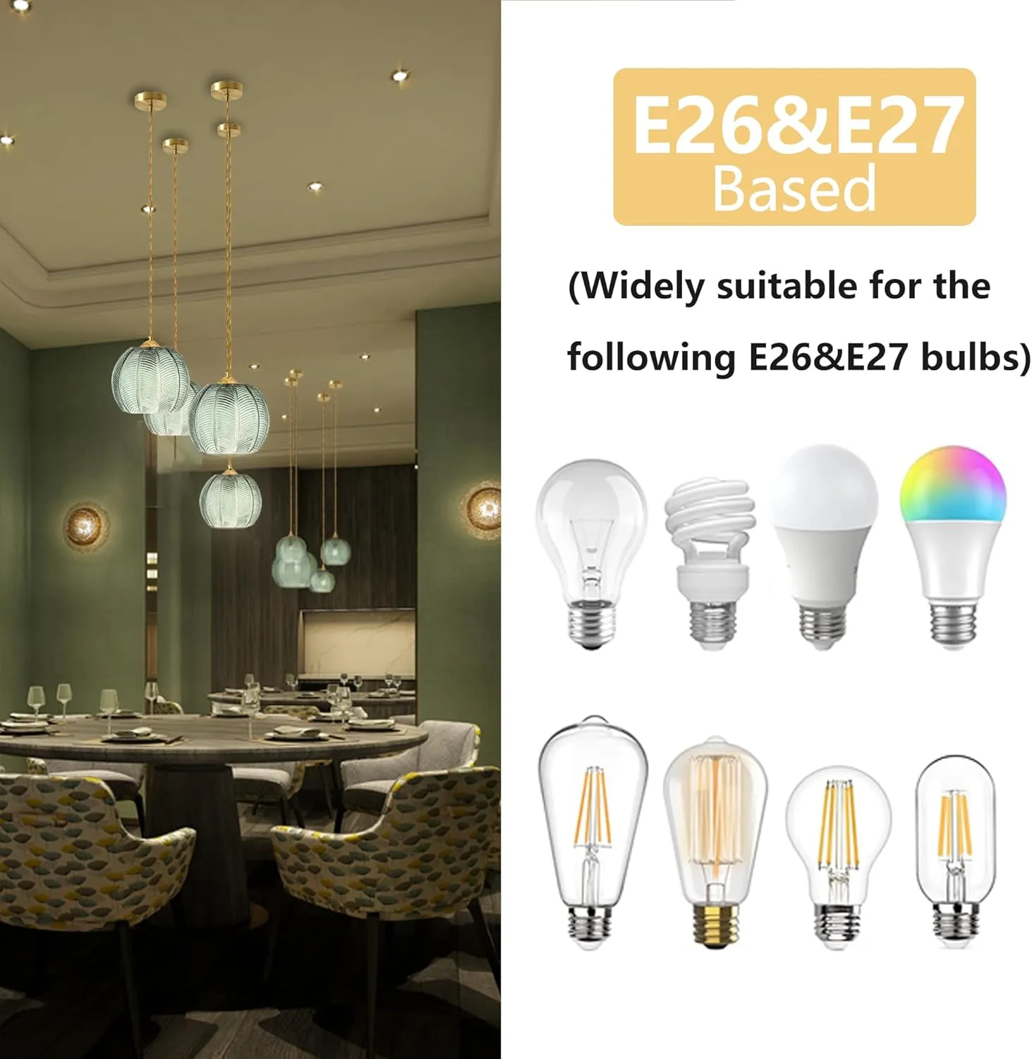 Modern Green Striped Glass Pendant Light 7.87 Inch with 2 Extra A60 Bulbs, 2 Pack Adjustable Cord for Kitchen Island, Above Sink, Bedroom