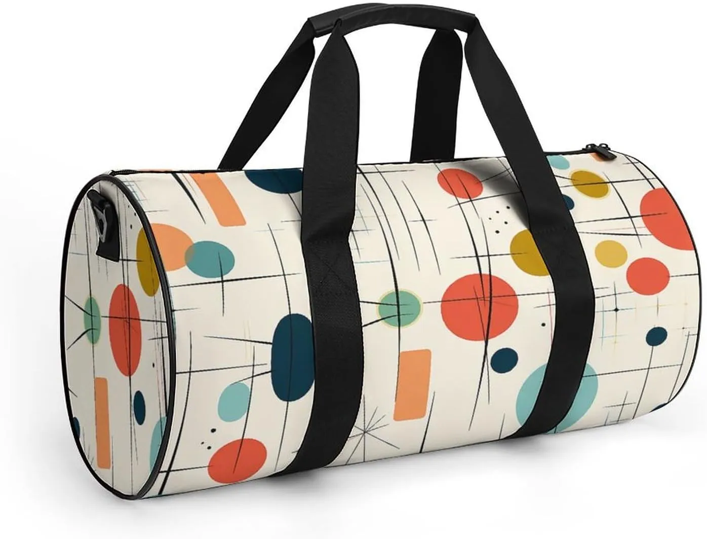 Modern Mid Century Duffel Bag for Men Women Gym Bag Sports Small Overnight Bag for Travel Weekender, 17.7in/9in/9in, XB0606009