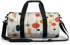 Modern Mid Century Duffel Bag for Men Women Gym Bag Sports Small Overnight Bag for Travel Weekender, 17.7in/9in/9in, XB0606009