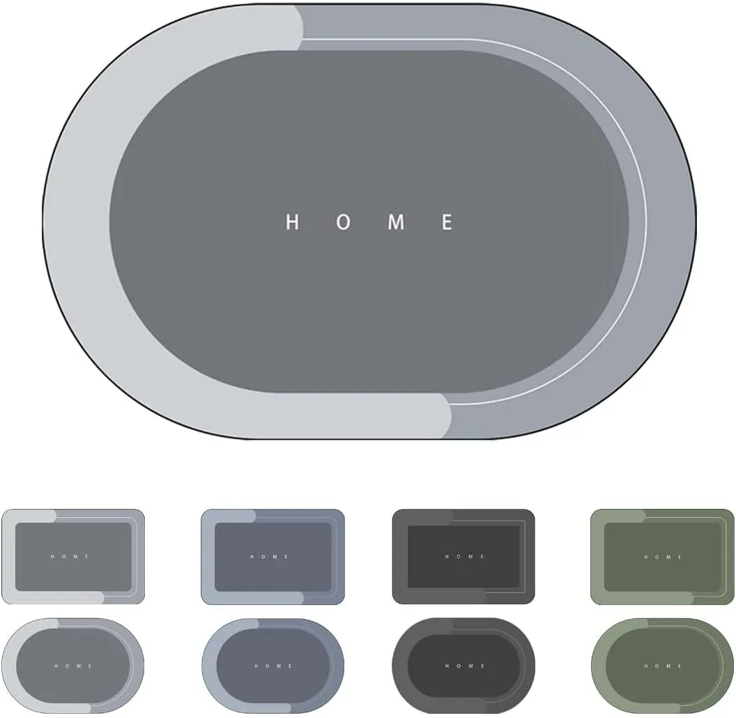 Modrindz Magic Bathroom Rug: Modern, Quick-Dry, Non-Skid, Waterproof, Comfort Standing Rug (Gray, 16 x 24 in)