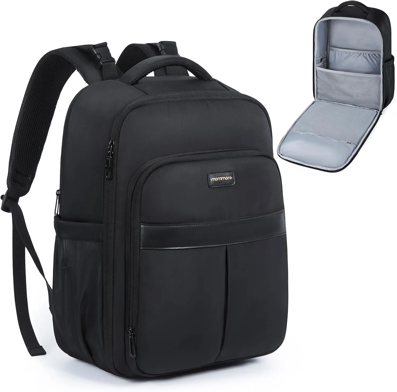mommore Diaper Bag Backpack Large Baby Bag 37L with 15.6'' Laptop Sleeve Mom Bags with Insulated Pockets, Changing Pad, Stroller Straps, Travel, Work
