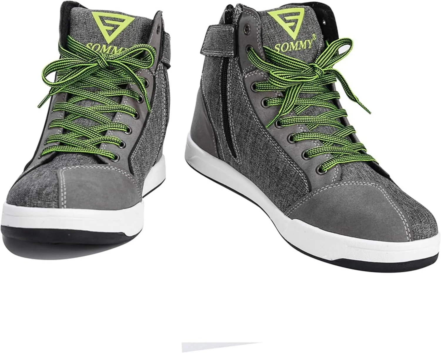 Motorcycle Shoes Men Locomotive Casual Street Sneakers with Wear-Resistant Motorcycle Gear Pad, Side Zipper, Leather Heel Pad, Anti-Slip Soles,Ankle Support Footwear Riding Shoes Anti-Slip Outdoor Shoes