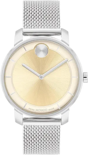 Movado Bold Access Women's Quartz Watch, Swiss Movement, Leather Strap, Water-Resistant up to 3ATM, Classic Timepiece - Gift for Him - 34mm