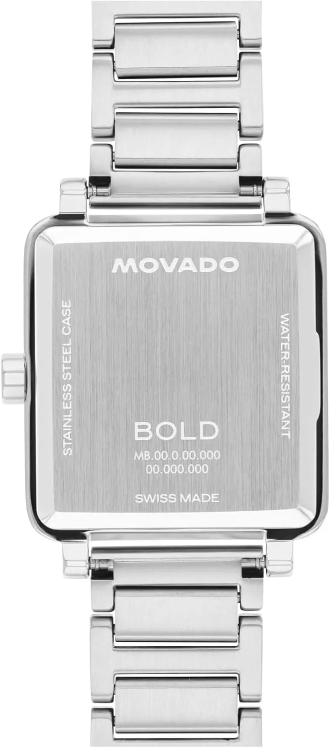Movado Bold Evolution 2.0 Women's Luxury Tank Watch, Swiss Quartz Movement - Stainless Steel - Water-Resistant to 3ATM - Classic 28mm x 26mm Timepiece Gift for Her