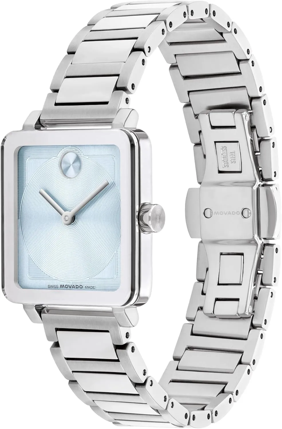 Movado Bold Evolution 2.0 Women's Luxury Tank Watch, Swiss Quartz Movement - Stainless Steel - Water-Resistant to 3ATM - Classic 28mm x 26mm Timepiece Gift for Her
