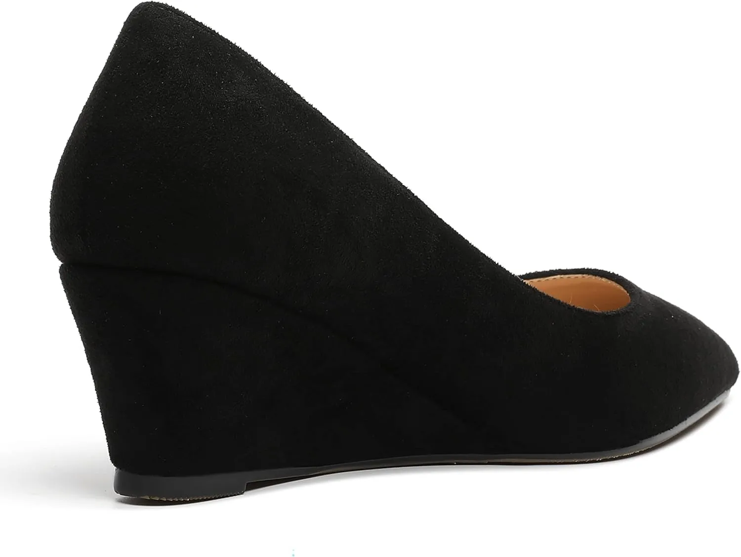 MOVINSTEPS Womens Pointed Toe Dress Slip On Work Wedge Low Heel Pumps Shoes 2 Inch
