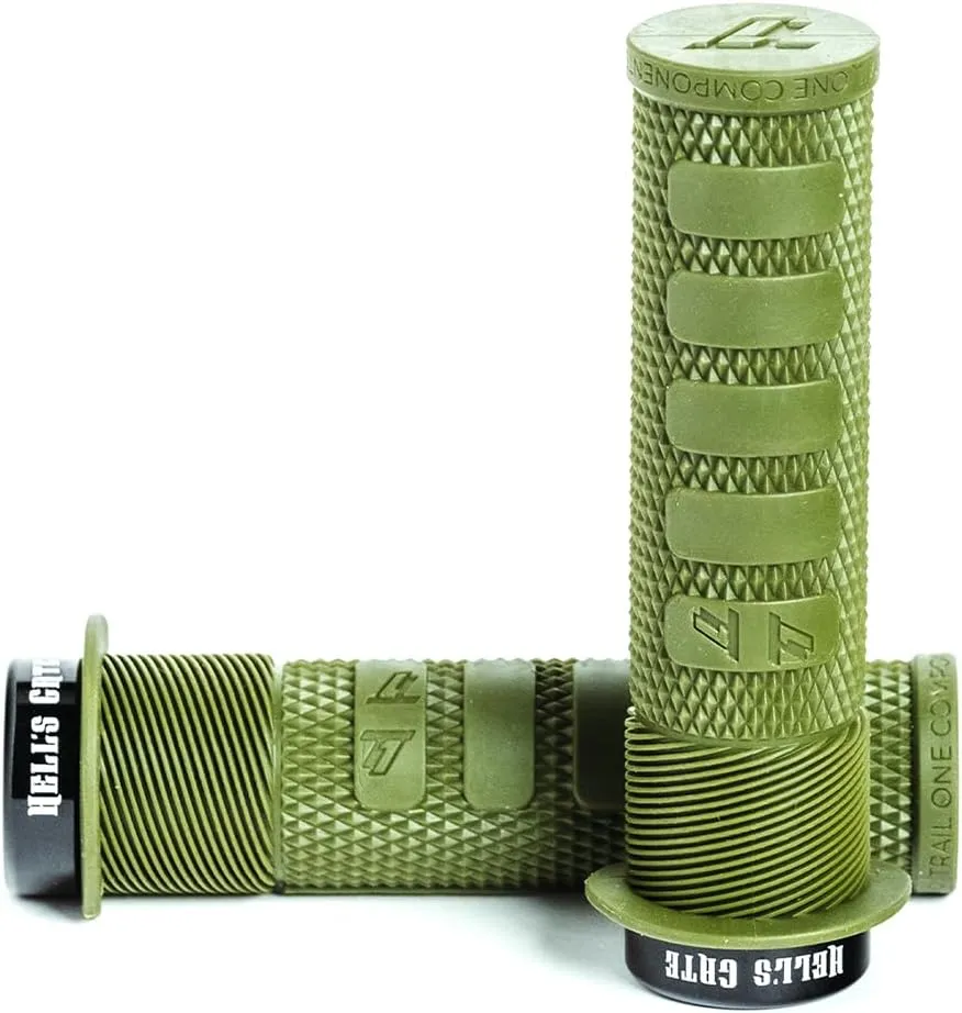 MTB Grips, Lock on, No-Twist, Grippy/Tacky, Cushioned - Hell's Gate Grips