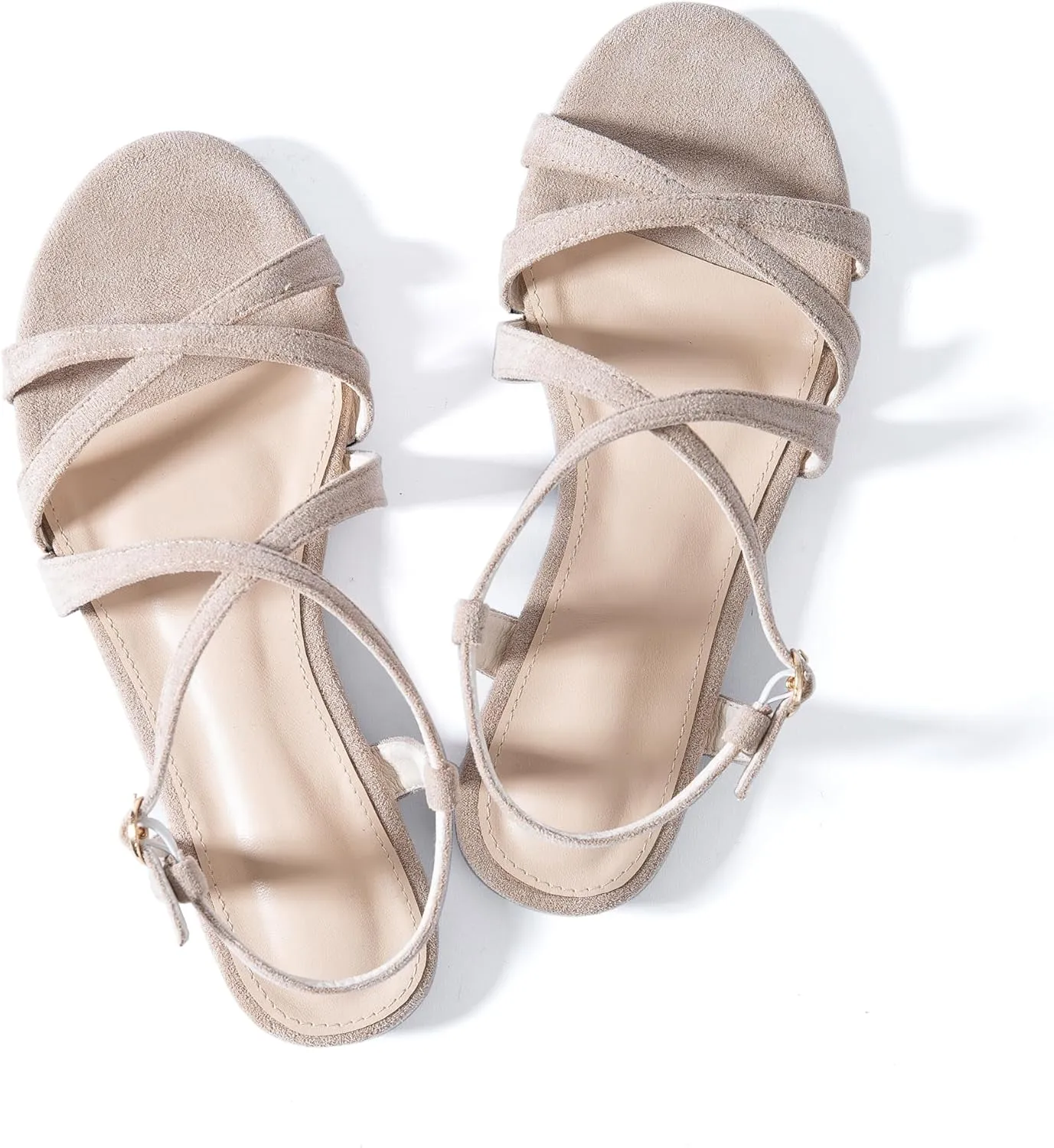 Mtzyoa Women Flat Sandals Summer Gladiator Adjustable Ankle Strappy Dressy Cross Vacation Comfort Cushioning Leather Non-Slip Casual Party Trendy