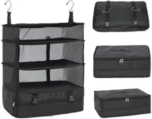 Multi-layer Hanging Closet Storage Bag Hanging Travel Shelves Suitcase Foldable Hanging Packing Cubes Suitcase Storage Bag for Travel for Wardrobe