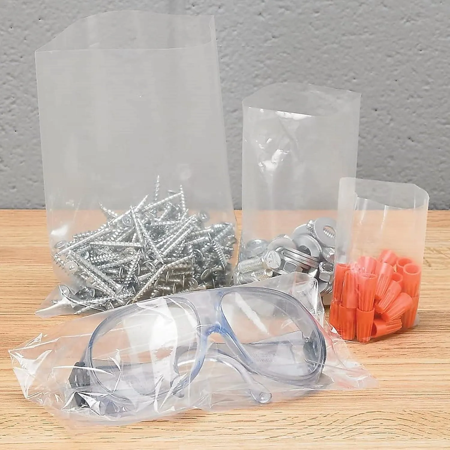 Multiple Sizes Clear Flat Poly Bags, 1.5Mil 9" X 24" & 100 Bags | Low-Density Polyethylene (LDPE), Flat Open Top Plastic Packaging Packing | Flexible and Durable Plastic Bags