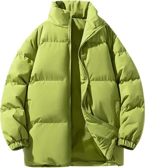 Muscularfit Men's Winter Jacket Heavyweight Quilted Puffer Parka Coat Lightweight Water-Resistant Snap Front Puffer Jackets