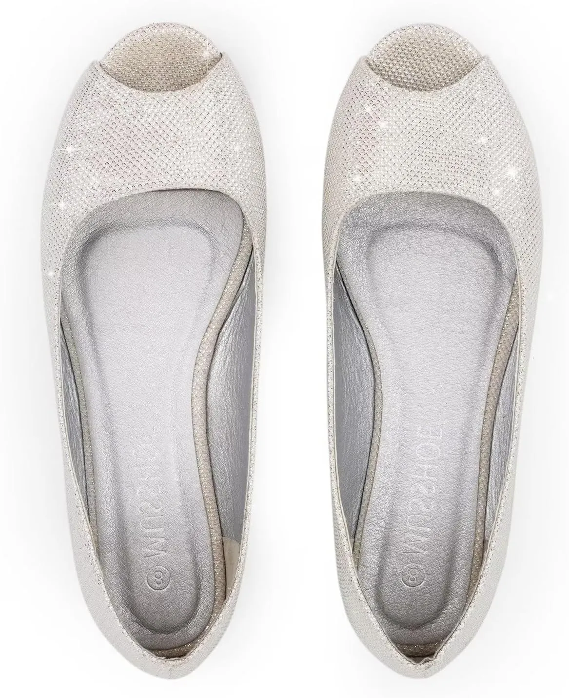 MUSSHOE Peep Toe Flat Shoes for Women