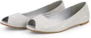 MUSSHOE Peep Toe Flat Shoes for Women